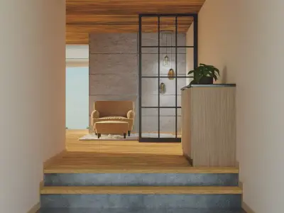 Living Room Interior Scene Free 3D model
