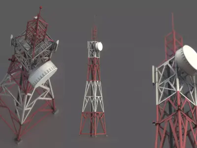 Radio Tower Low-poly 3D model