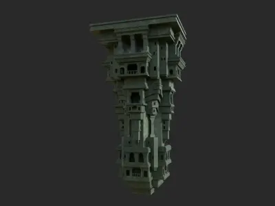 3D model kitbash of Mines of Moria Low-poly 3D model