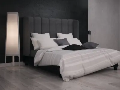 Bed collection four different beds 3D model