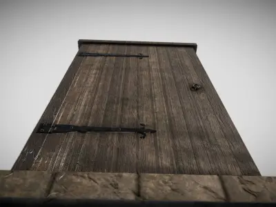 Medieval Door Low-poly 3D model