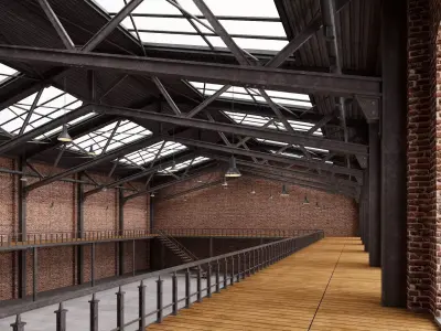 Warehouse industrial interior 3D model