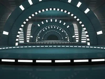 Sci Fi Tunnel 3D model 19