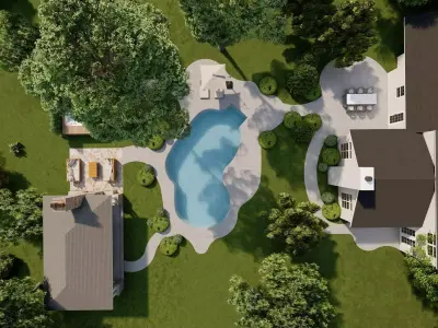 3D Exterior Scene 3D model design garden and landscape 3D model 32
