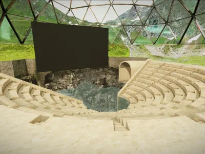 G0041 VR Virtual Reality Theater Low-poly 3D model