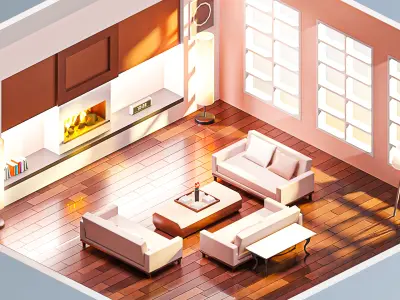 Room 23 Low-poly 3D model