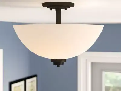 Cardiff Light Simple Bowl Semi Flush Mount Free 3D model