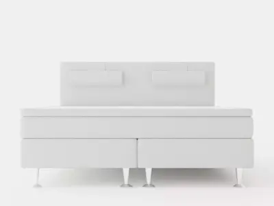 Meja Bed Package 180x200cm Light Gray With Neck Pillow Low-poly 3D model