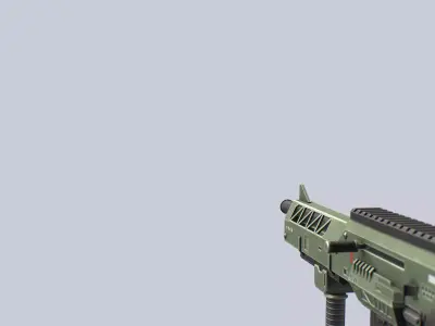 Tactical scifi gun Low-poly 3D model