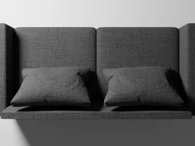 Mid-Century Modern Loveseat Sofa 3D Model Low-poly 3D model