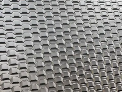 Industrial Slotted Hexagonal Metal Grill PBR Seamless Texture