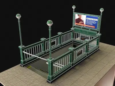 Subway Entrance - Street Props PBR Low-poly 3D model
