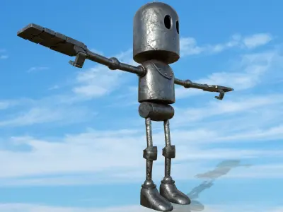 Little robot Low-poly 3D model