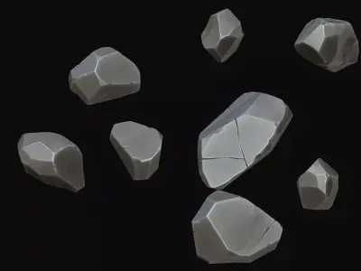 stylized rock 3D model