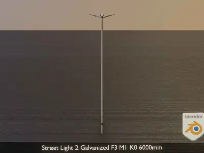 Street Light 2 Galvanized F3 M1 K0 6000mm Low-poly 3D model