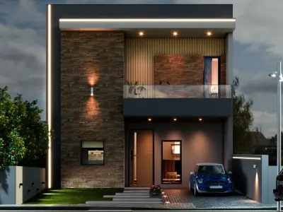 Modern Minimal Design of a House 3D model