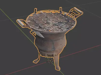 3D Scan  Landmann Redro Grill  Realistic BBQ Model OBJ FBX STL 3D model