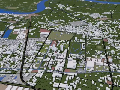 Bangkok City Low-poly 3D model