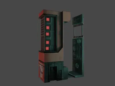 Sci-Fi Building 01 Low-poly 3D model