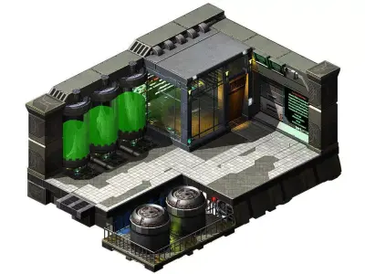 Sci Fi Building-Science Academy 04 3D model