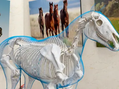  Horse Skeleton Anatomy Rigged 