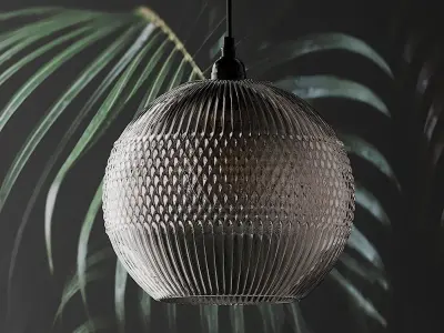 MANDIE GREY TEXTURED GLASS PENDANT LIGHT 3D model
