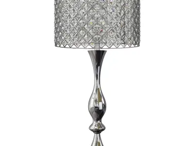 Silver Orchid Crystal Bling Shade Table Lamp Low-poly 3D model