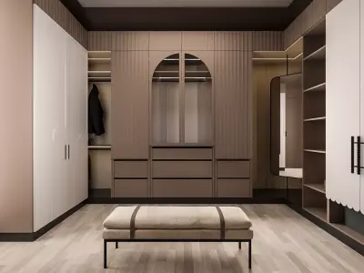 Family Wardrobe 3D Model Kids and Parents Low-poly 3D model