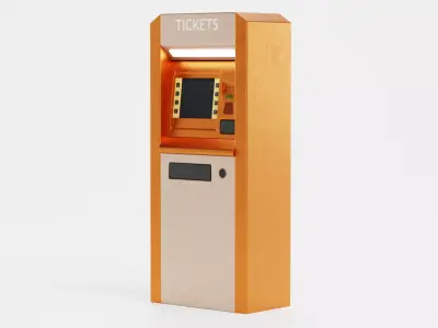 Ticket Machine Low-poly 3D model