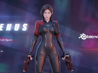 Futuristic Agent - Venus Low-poly 3D model