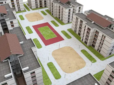 Apartment Block 3D model purchase