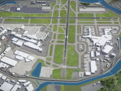 Sydney - Airport - SYD Low-poly 3D model