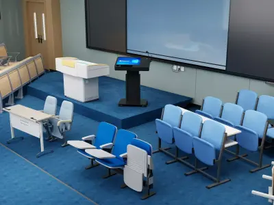 Modern Classroom Lecture Hall Interior PBR Game Ready Low-poly 3D model