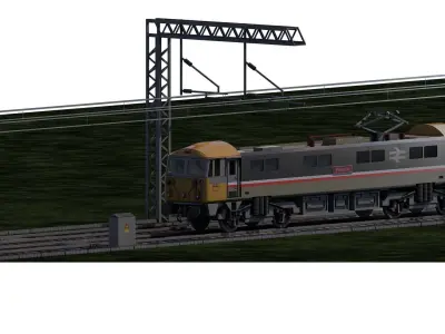 British rail class 87 intercity with  coaches 3D model