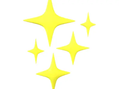 Sparkling Symbol v1 001 Low-poly 3D model