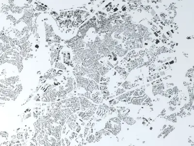 Trondheim Area Streets and Buildings 3D model