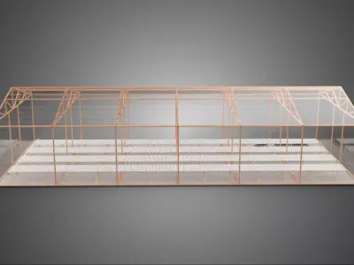 AGRICULTURE BUILDING LAYOUT FARMING GREENHOUSE HYDROPONIC GARDEN 3D model