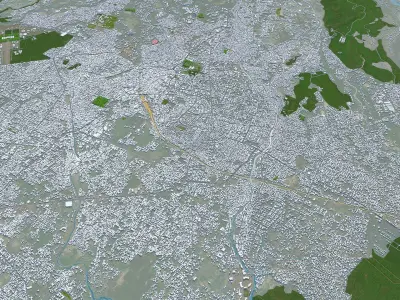 Dehradun Uttarakhand India 30km Low-poly 3D model