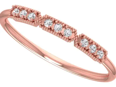 Solitaire Women Light Weight Band Ring 3D print model 5