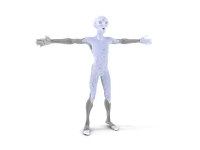Grey Alien Character model pack Low-poly 3D model