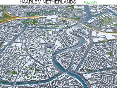 Haarlem City Netherlands Low-poly 3D model