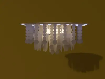 5 chandeliers set light fixture made of paper 3D model