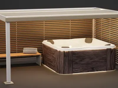 Gazebo Setup V10 - Universal Outdoor Wellness Scene 3D model