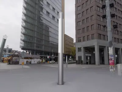 Low-Poly Basic Light Column 23 - Street Light Set-9 Low-poly 3D model