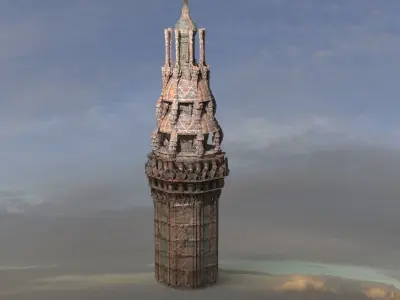 Dilwara Hindu tower  3D model