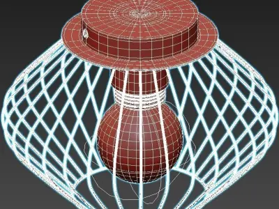 lussole gold cage ceiling light 3D model
