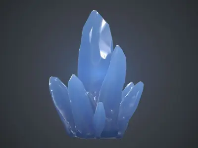 Blue Crystal PBR Game Ready Low-poly 3D model