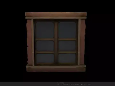 Stylized Medieval Window - AI Low-poly 3D model