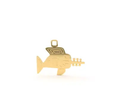 Native American pendant swordfish 3D print model