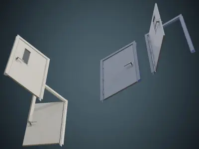 Hospital Door 2B Low-poly 3D model